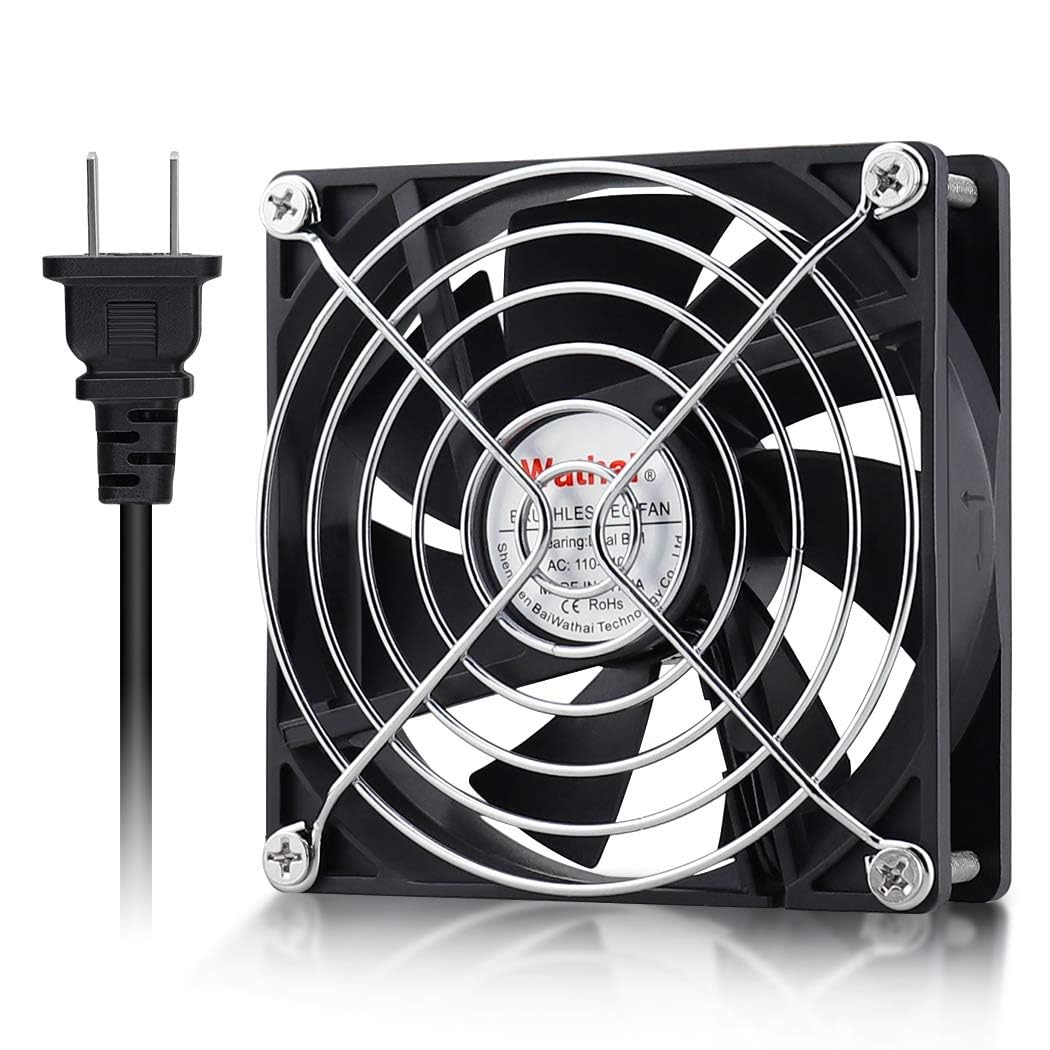 Wathai AC EC 92mm 230V Lüfter Ventilator Klein 220v Dual Kugellager | Einbauventilator EC 80V- 240V für Serverschrank, PC Kühlung oder Gewächshaus