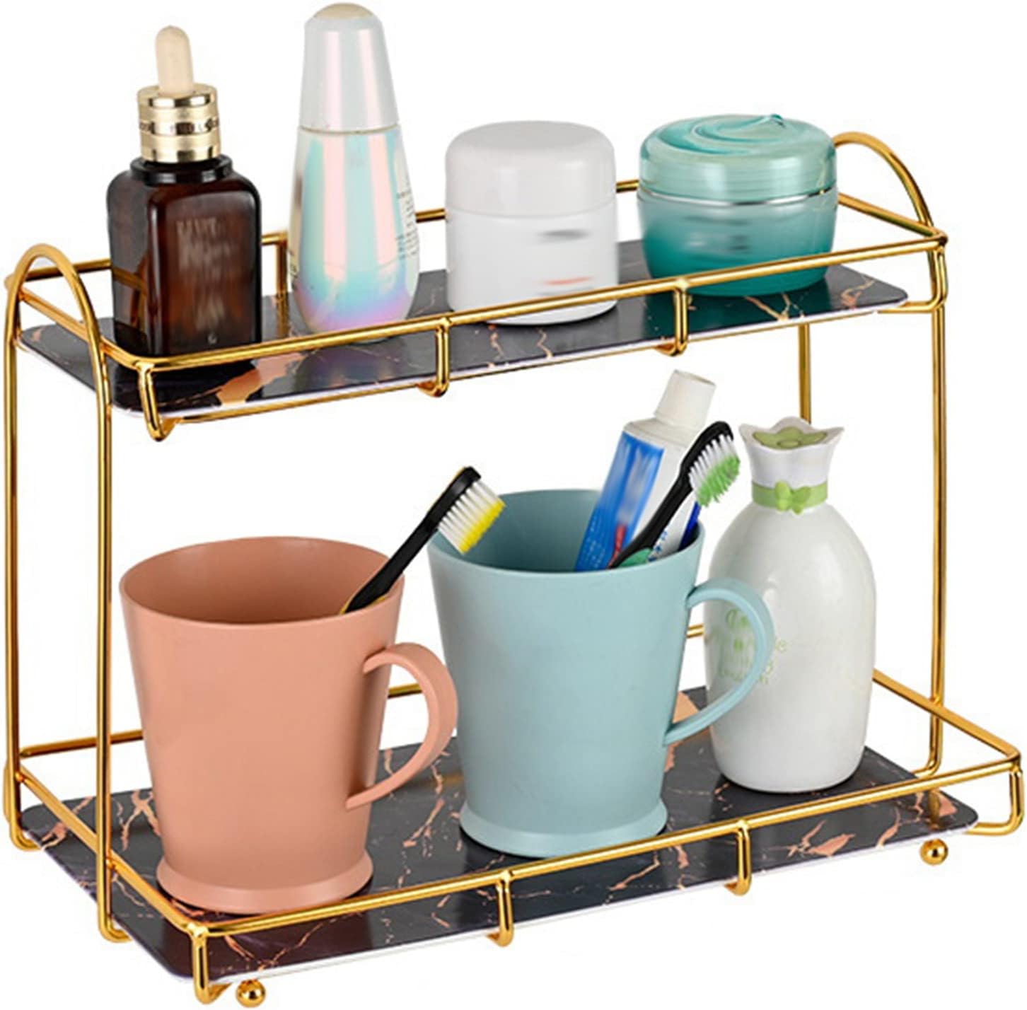 Light Luxury Countertop Organizer Care Perfume Organizer for Cosmetics Bathroom Rack C