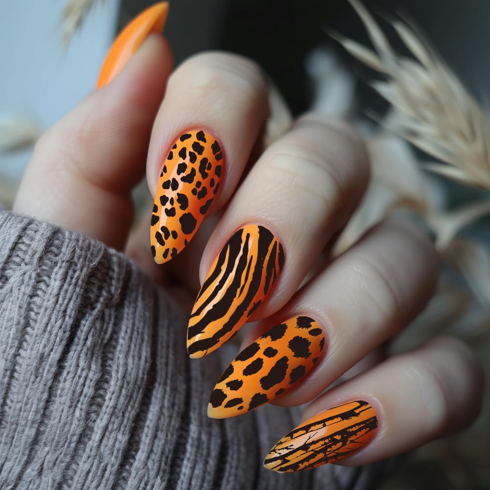 PH PandaHall 5 pz Piastre per Timbri per Unghie con Stampa Animale, Modelli per Nail Art con Stampa Leopardata Mista, Stencil per Nail Art con Tigre e Leone per Nail Art Fai Da Te, Stampa Manicure
