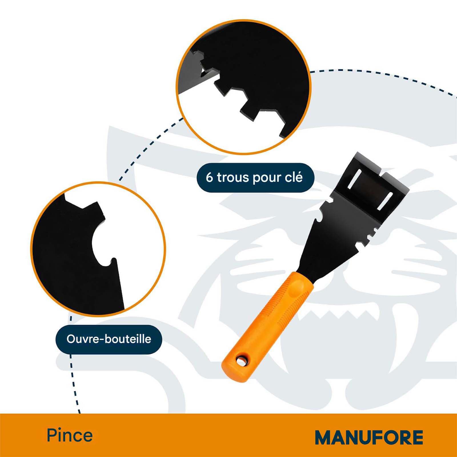 MANUFORE Set de 2 Outils de Dépose de Moulures (75 mm + 100 mm), Leviers Arrache-Moulure Robustes pour Plinthes, Encadrements de Porte et Clous