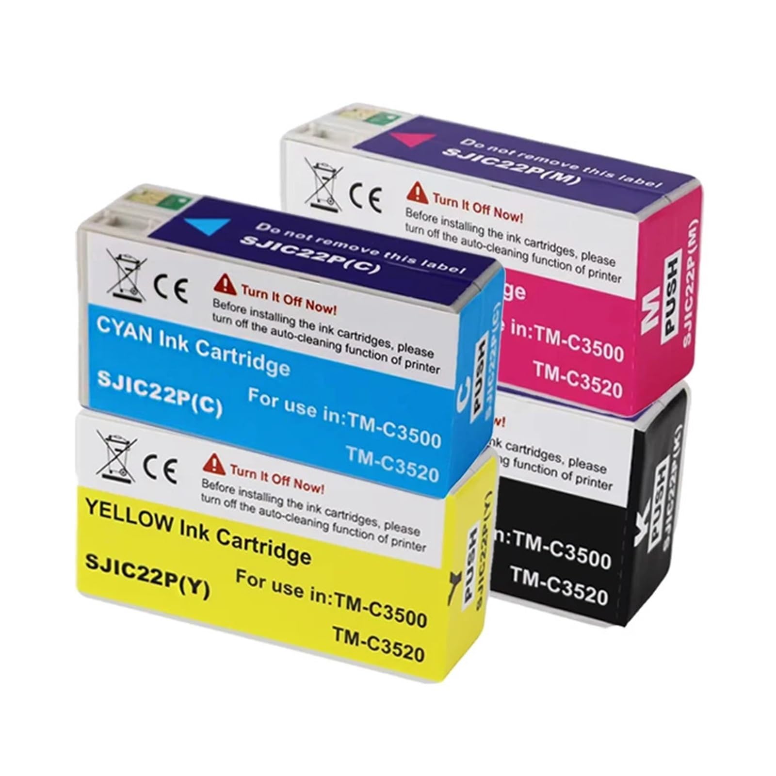 SJIC22P Cartuccia Inchiostro Pigmento Compatibile Con Epson TM-C3500 | Stampa di etichette, uso in ufficio, marcatura chiara, fornitura di inchiostro stabile, facile sostituzione(2set)