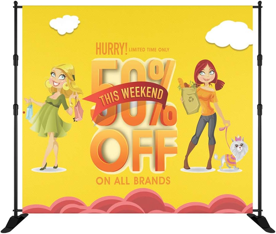 Heorryn Background Support Stand with Heavy Duty Base for Photography Backdrop and Trade Show Display, 10 x 8 ft Adjustable Frame