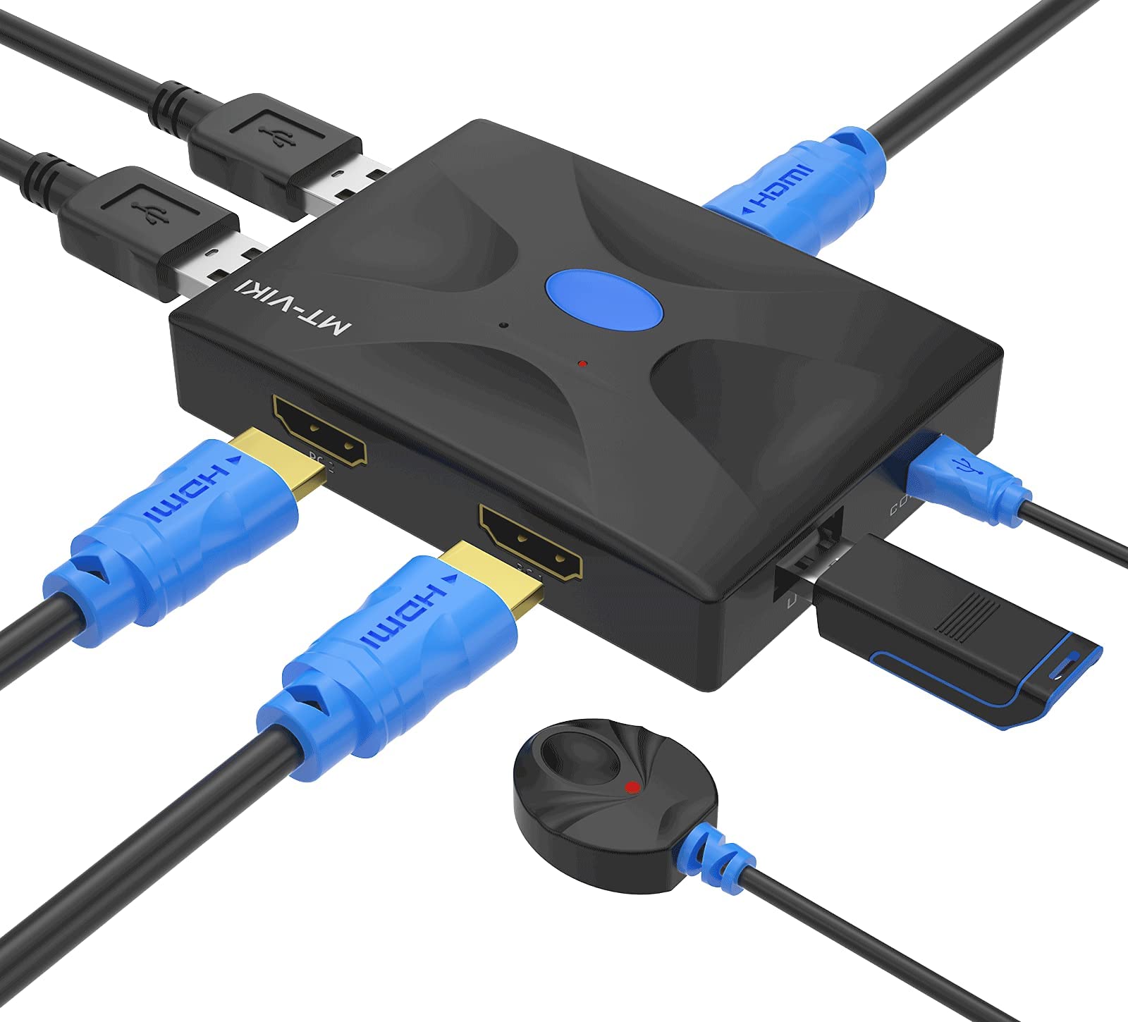 Buy HDMI KVM Switch 2 Port, MTVIKI 4K30Hz KVM Switch for 2 Computers