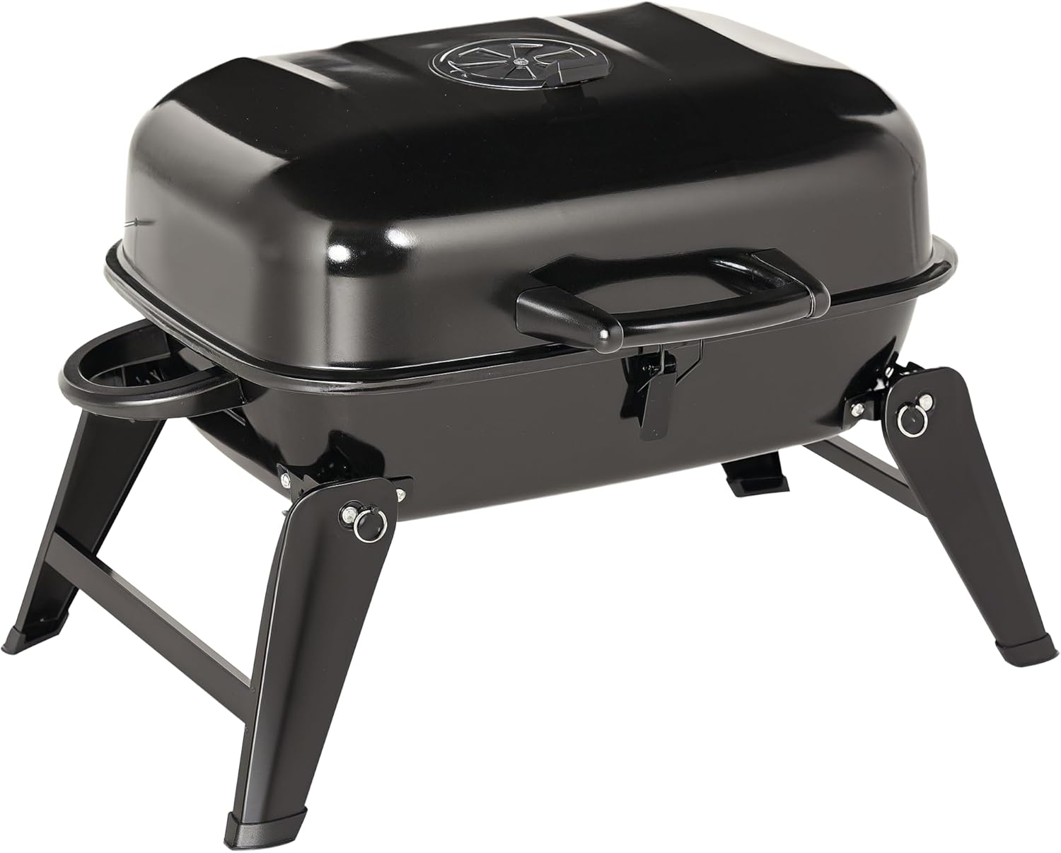 Outsunny 14" Portable Charcoal Grill, Tabletop Outdoor Small Grill with Heat Preservation Net, Venting System, Foldable Legs, Travel Size BBQ Perfect for Camping, Backyard, Tailgates, Black