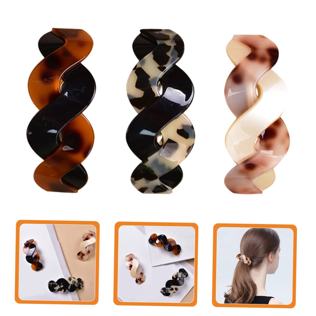 Beavorty 12stücke Haarklammer Rechteckige Haarspangen Für Damen Acryl Haarklammern Rotbraun Schildpatt Und -hautton Rutschfest Für Dickes Haar Haarschmuck Für Jeden Anlass