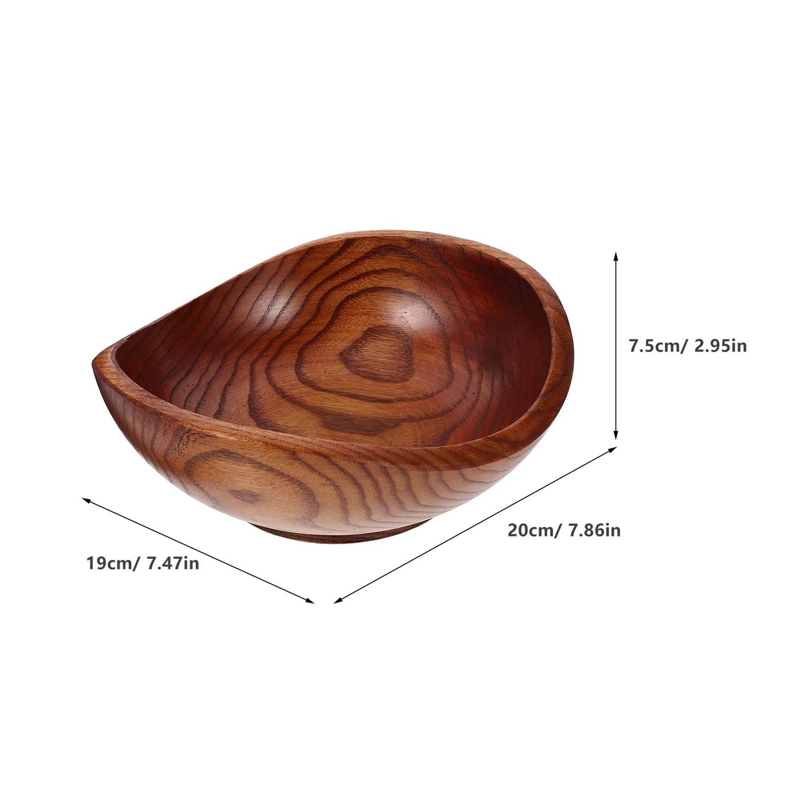 Cuenco de madera para servir frutas y ensaladas, decoración de cocina ecológica, cuenco grande de madera, cuenco de madera natural hecho a mano, vajilla sostenible