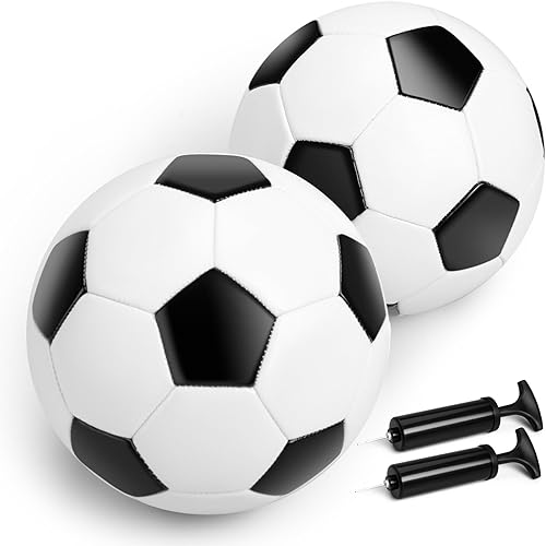 Balón de fútbol tamaño 2, tamaño 3, 4, tamaño 5 con bomba desinflada, paquete individual, 2 o 3 unidades, tamaño oficial y pelota de entrenamiento