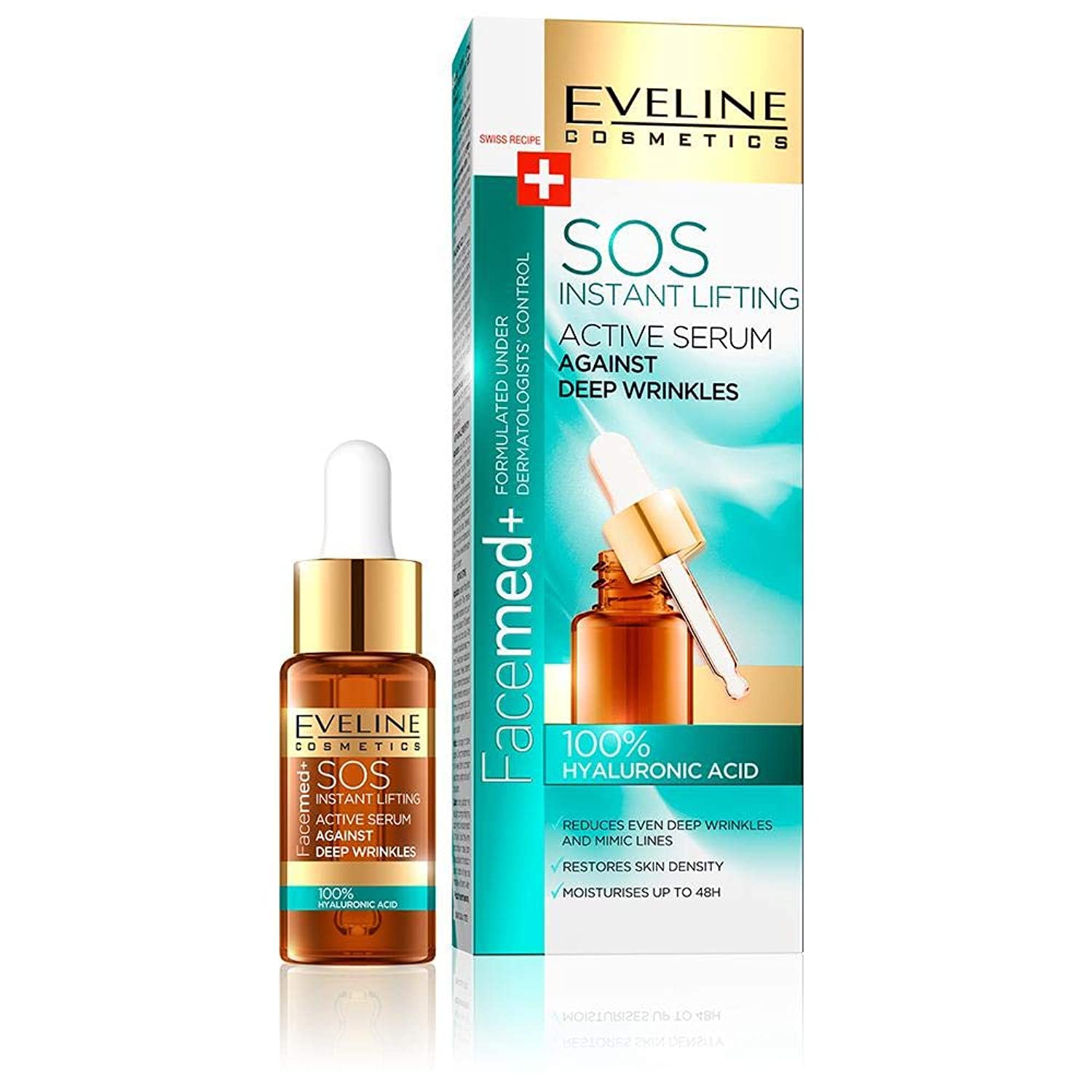 EVELINE FACEMED SOS ACTIVE SERUM 100 percent HYALURONIC ACID 18ML