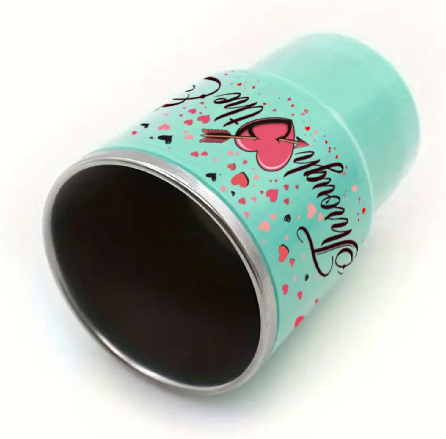 Valentine Mini Tumblers – Set of 6 Colorful 3oz Stainless Steel Shot Cups with Lids & Straws – Fun Galentine's Gift Drinkware (Shot Through the Heart)