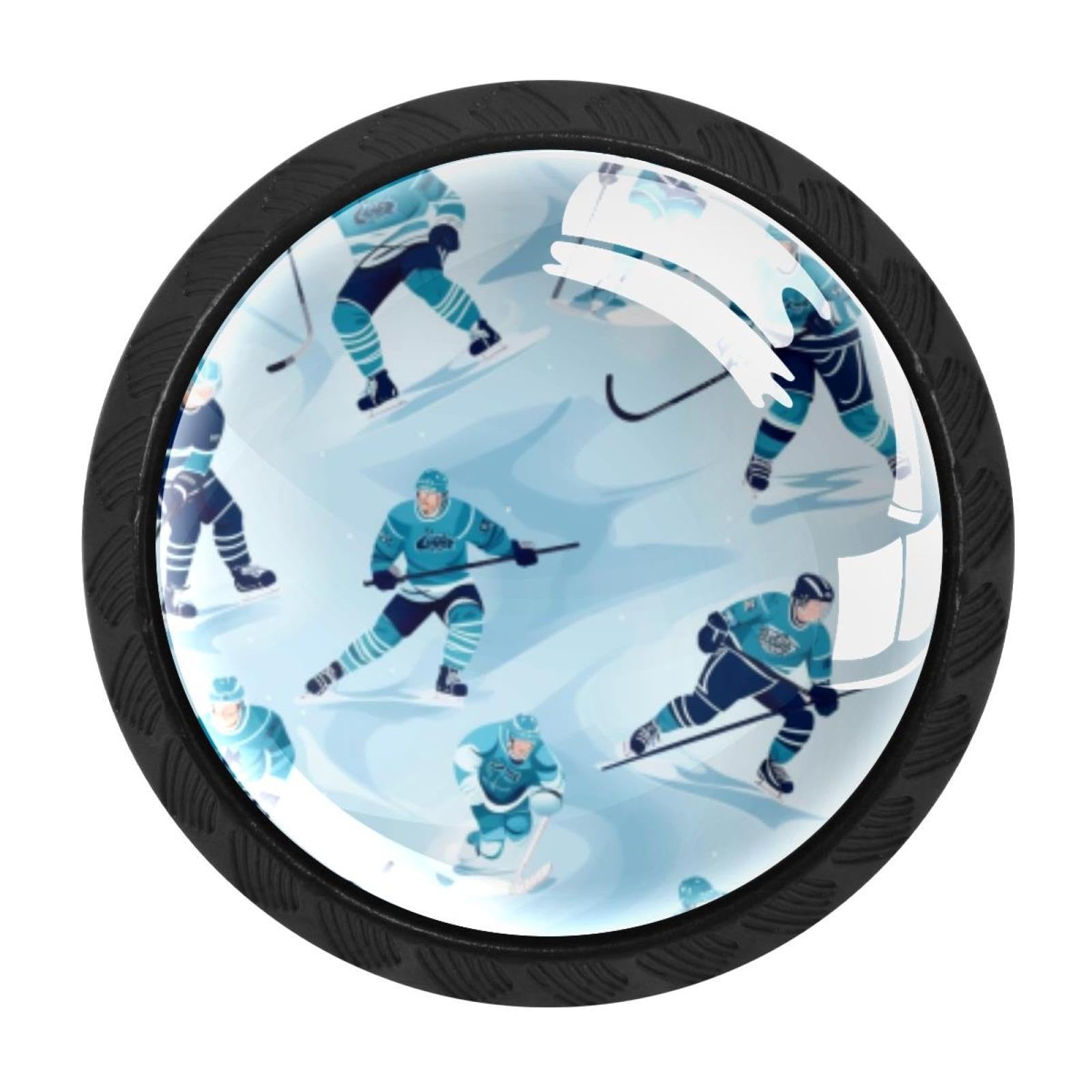Chenzzzz Multicolored 07 4 Pack Cabinet Handles Ice Hockey Kitchen Drawer Pulls Furniture Door Handles For Cupboard Bedroom Wardrobe