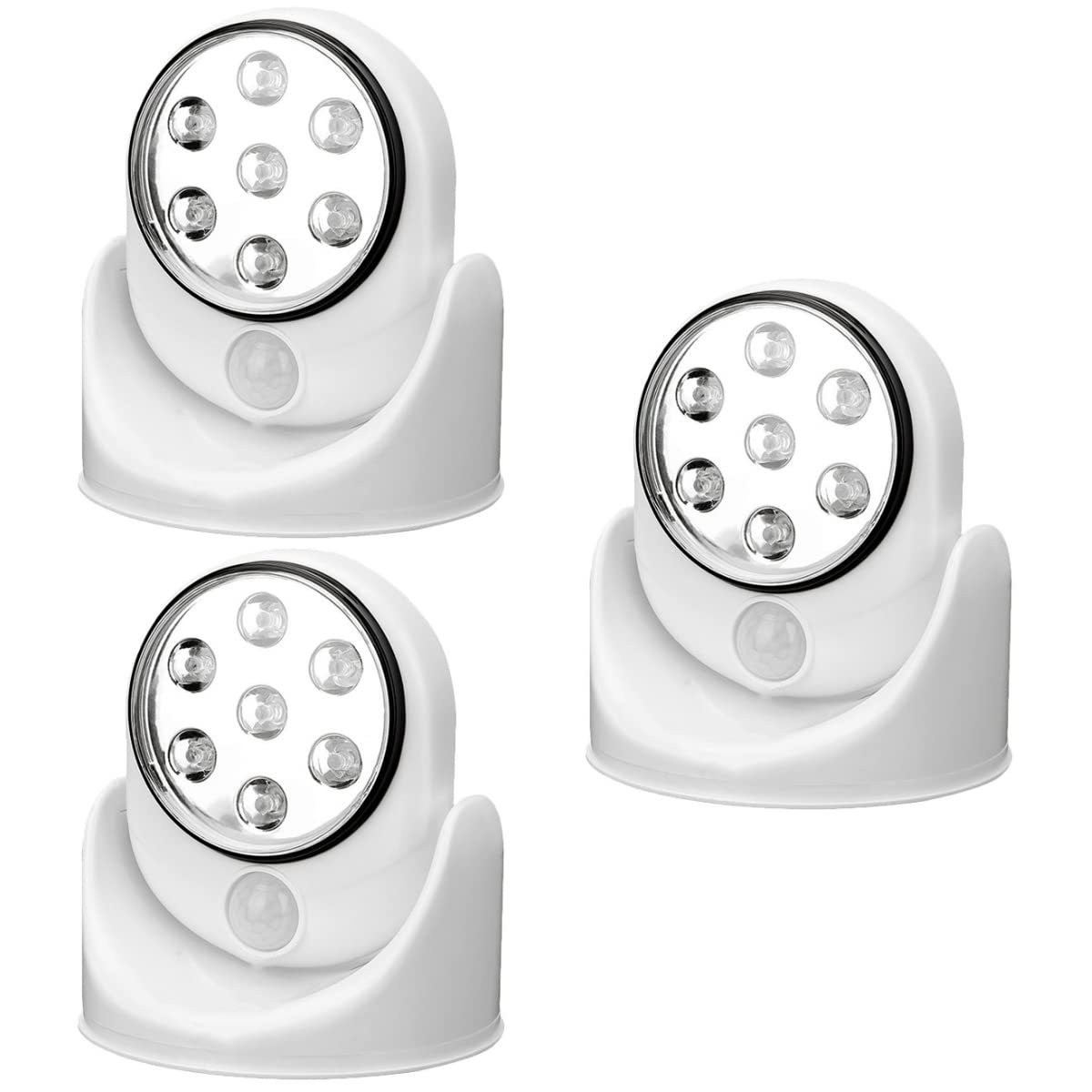 Lampka nocna z ruchem Kinkiety LED 3 szt. Obrót o 180 stopni Światło Led Czujnik ruchu PIR Światło na korytarz Lampa ogrodowa Sypialnia Lampka nocna dla domu Bez baterii Lampka nocna Led/1230
