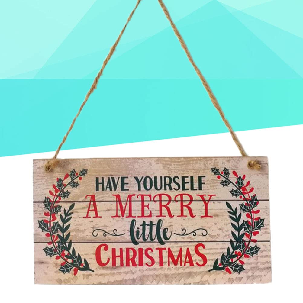 Beavorty Adorno Colgante Navideño de Madera para Puerta 20x10 Cm Diseño Brillante para Adorno Navideño en Fiestas y Entrada