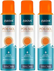 Pós Sol Spray Above Todas As Peles 150ml/100g Hidratante Alívio Imediato Refresca a Pele (3 Unidades)