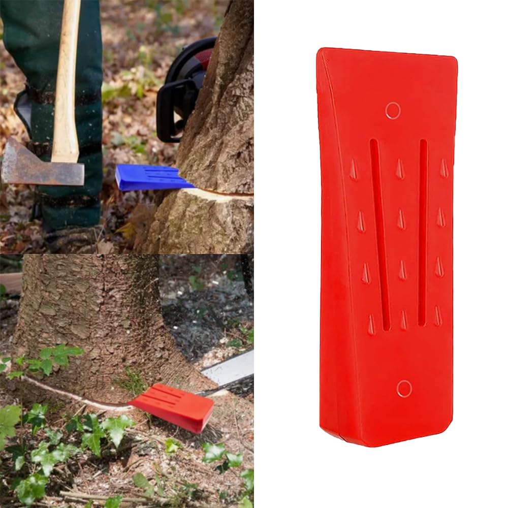 3 Pièces Cale d'Abattage En Plastique,Cales D'Abattage 6 Pouces Avec Gants Et Sac De Rangement,Coins D'Abattage D'Arbres Plastique Pour Abattage Contrôlé (Rouge, Bleu, Jaune)
