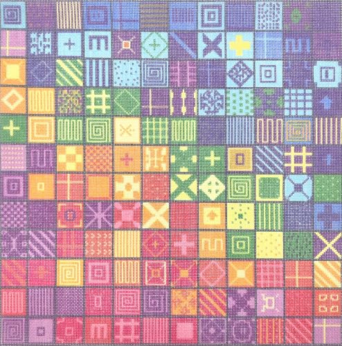 Canevas Needlepoint 18 ct Howie's motif mosaïque 30x30 cm