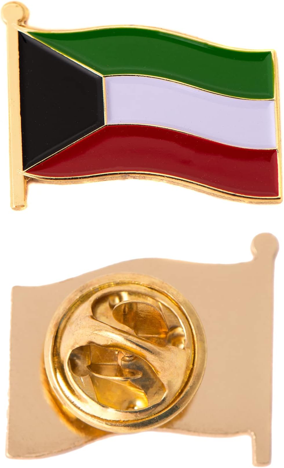 Desert Cactus Kuwait Lapel Pin Country Enamel Made of Metal Souvenir Hat Men Women Patriotic Kuwaiti (Waving Flag Lapel Pin)