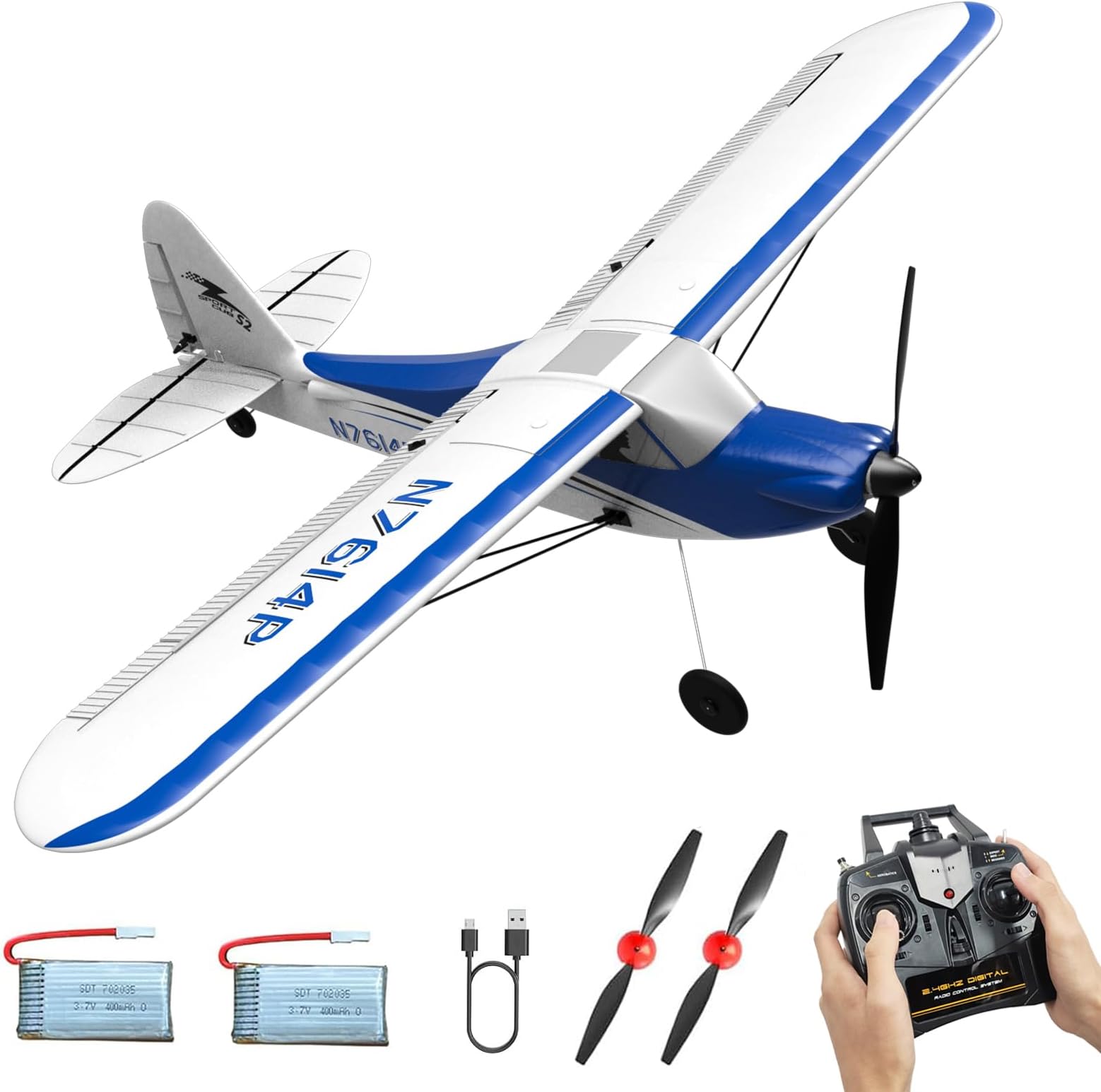 RC Plane Sport Cub 500 S2 RC Airplane RTF 4 CH Remote Control Airplane with Gyro Stabilization System& One Key Aerobatic, Ready to Fly for Beginners,Adults