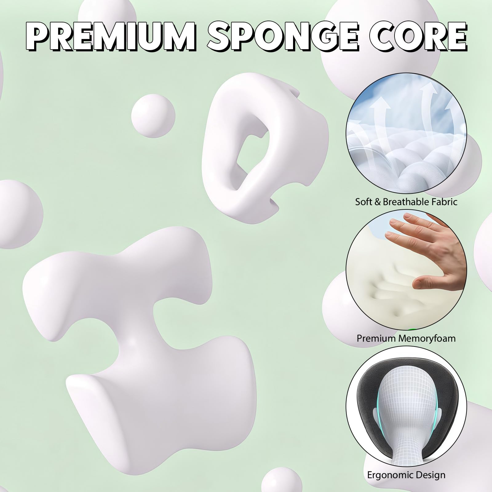 Juego de cojín de Masaje para el Pecho y el Rostro, cojín de Masaje con Agujero para la Cabeza, Suave y cómodo, Soporte para el Pecho, para Cama, salón, hogar, Dormitorio