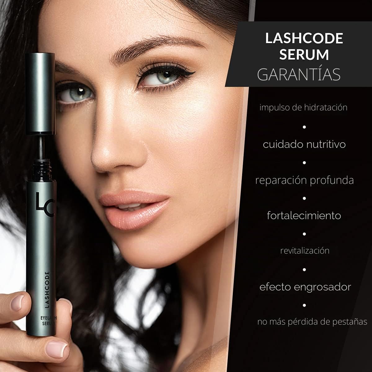 Suero de pestañas Lashcode Eyelash Serum 5 ml - Suero de crecimiento para pestañas, cuidado hidratante y engrosamiento