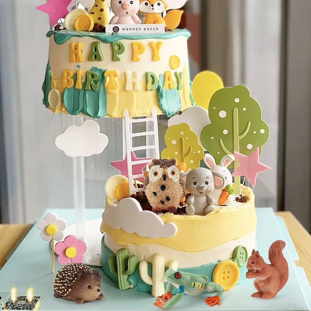 Viale Magico Animali Della Foresta Calamite Su Torta Bomboniera
