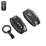 Heavy Key Fob Cover Case Protector for Toyota, Keychain, Accessories for Toyota 2019-2024 Venza, RAV4 Prime, Land Cruiser, Fortuner, Grand Highlander, Corolla Cross, Hilux,Tundra (Type-A Black)