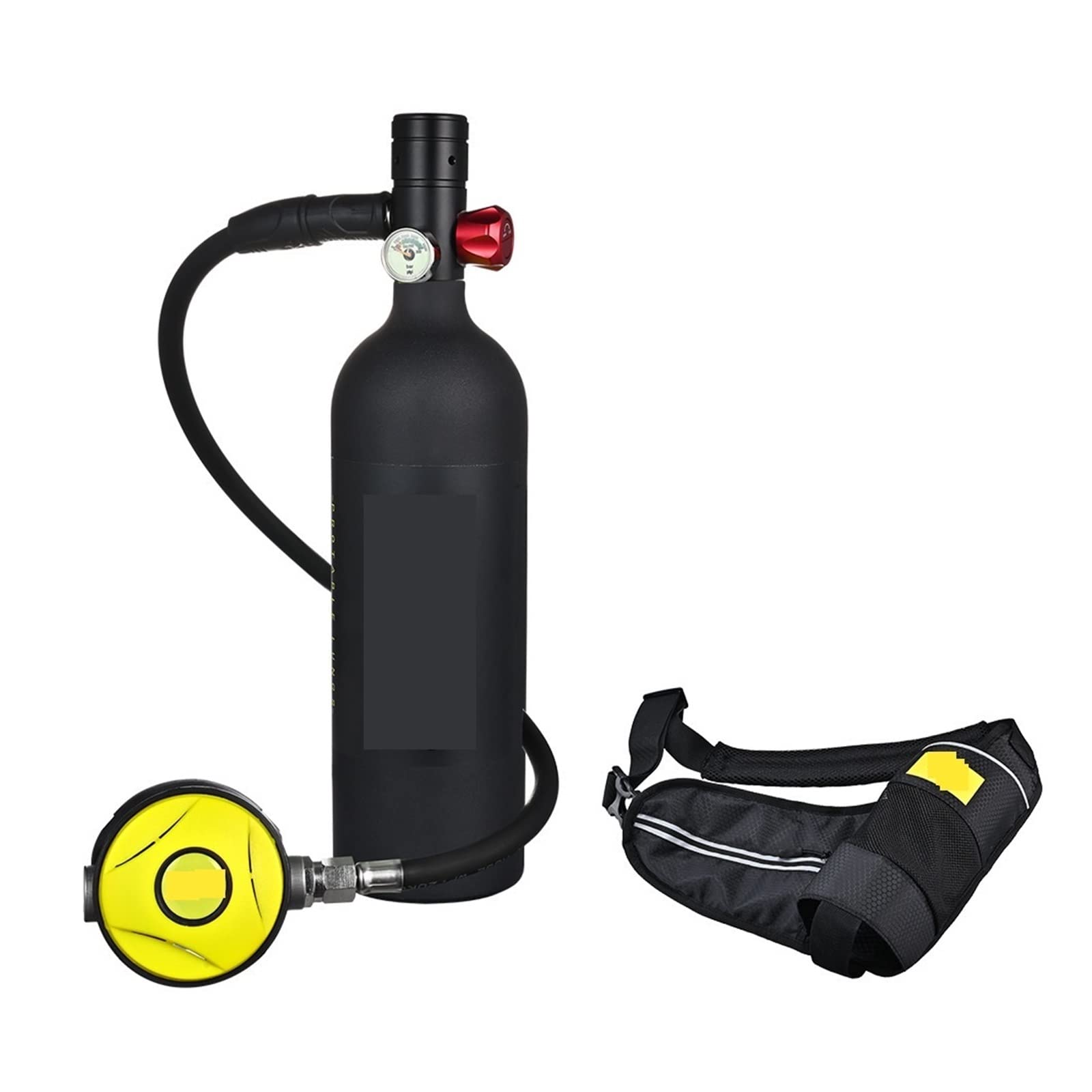 Portable Dive Cylinder, Diving Oxygen Cylinder 1L Capacity Portable Respirator(Nero)