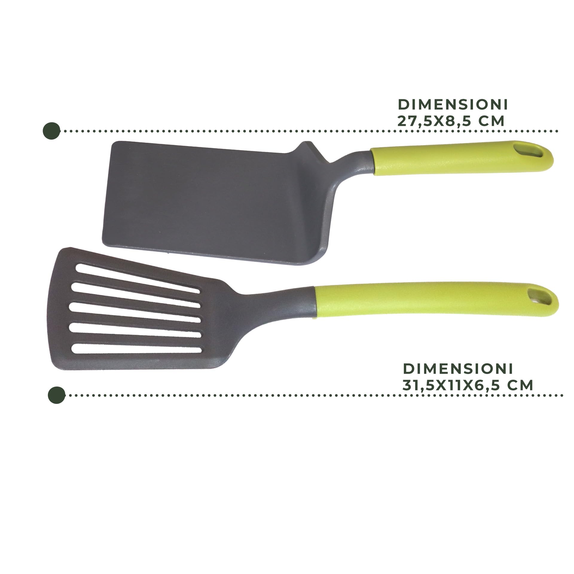 FMprofessional Paletta da Cucina Forata Professionale in Plastica, Manico Ergonomico con Anello in Metallo – Utensile per Cibi Fritti e Cotti, Lavabile in Lavastoviglie, Robusta e Resistente al Calore