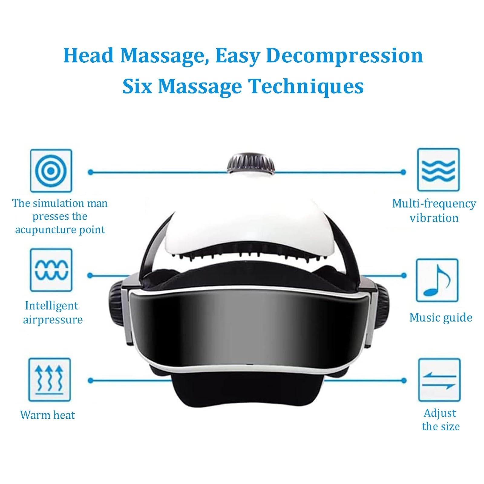 Masajeador De Cabeza Eléctrico Portátil Con Casco, Masajeador De Cuero Cabelludo, Para Aliviar Migrañas Con Aire, Masaje De Puntos Para Aliviar El Estrés Cerebral