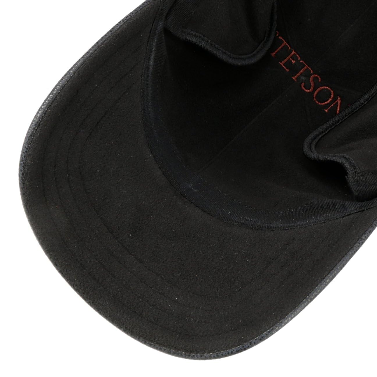 Stetson Cappellino con Paraorecchie Cowhide Donna/Uomo - Berretto in Pelle Baseball Visiera, paraorecchie, Fodera Inverno Autunno/Inverno