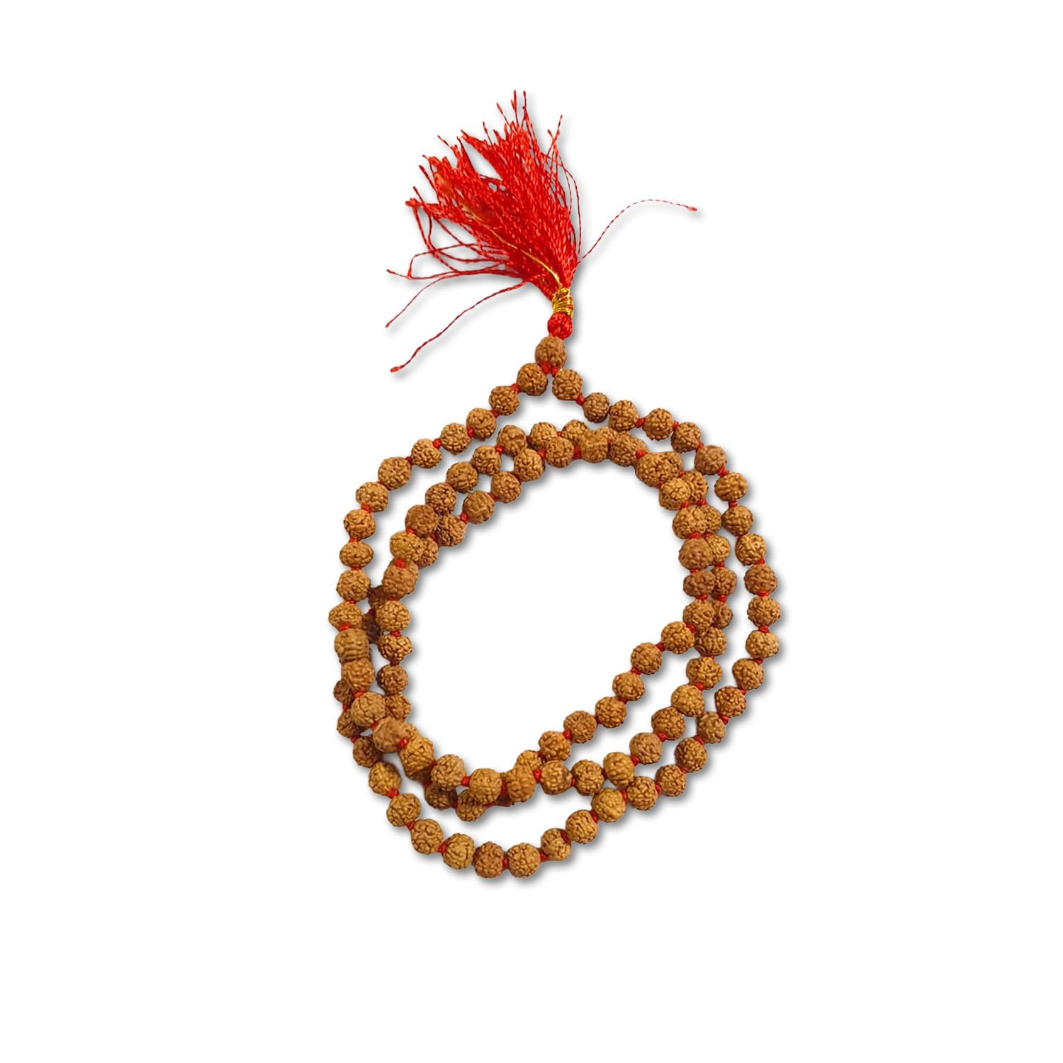 Nepali 5 Mukhi Original Rudraksha Mala - 108+1 Beads (7-8 MM) - Natural Japa Mala for Meditation, Peace, and grounding - Lab Certified Quality-image-47