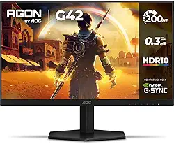 Monitor Gamer AOC AGON G42 24" 200Hz 0,3ms IPS HDR10 NVIDIA G-Sync 24G42HE