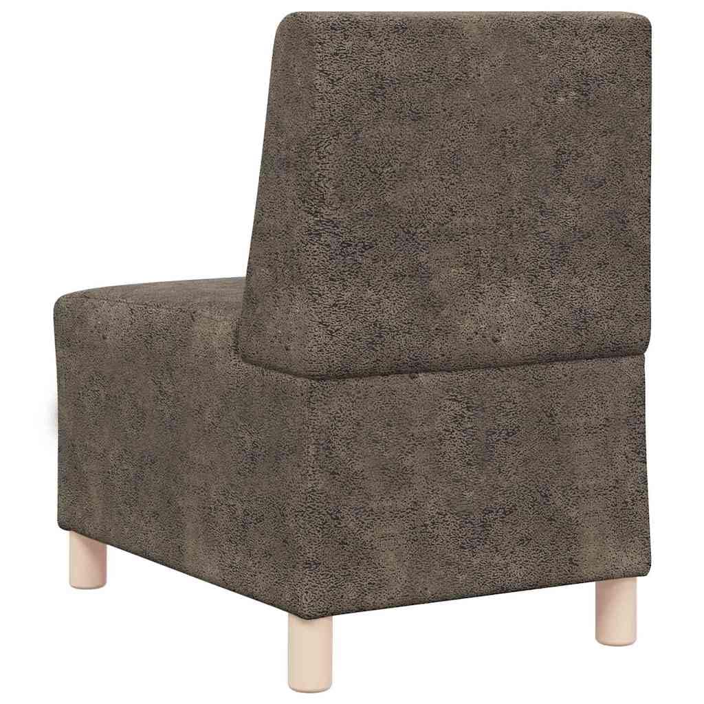 Sofá modular sin brazos, 2 piezas, gris oscuro, 55 x 74 x 82 cm, ante sintético, marco de madera contrachapada, muebles de salón, duradero, capacidad de 110 kg