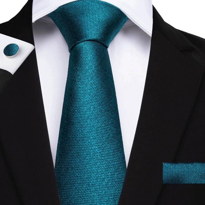 Set corbata ancha y pañuelo de seda para hombre miniatura 2