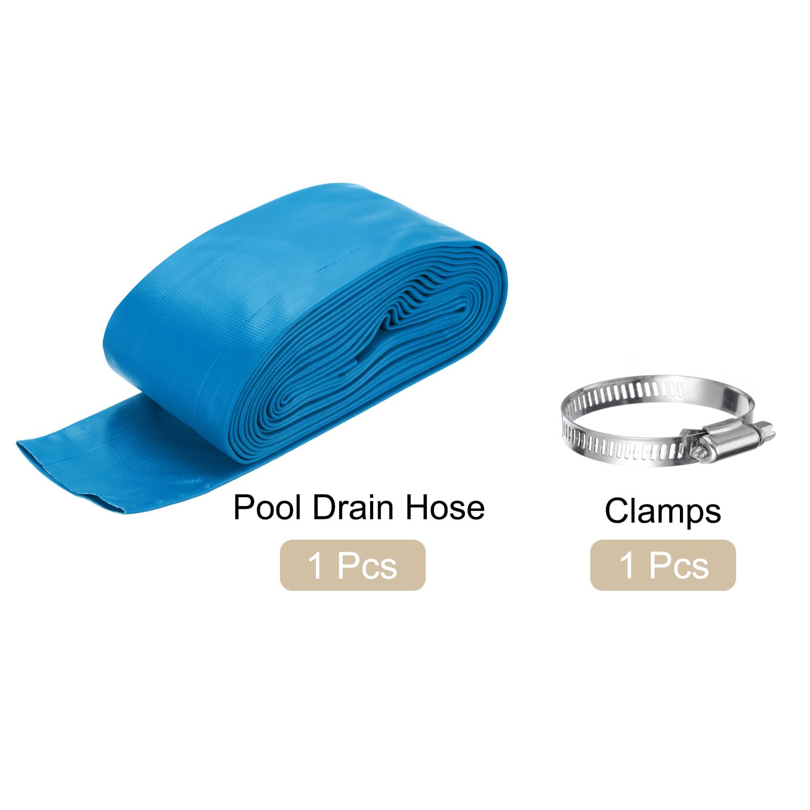Manguera de retrolavado para piscina, manguera de drenaje reforzada de PVC de 3 pulgadas x 25 pies, mangueras de bomba de descarga de agua plana para filtro de piscina, bomba de natación, con