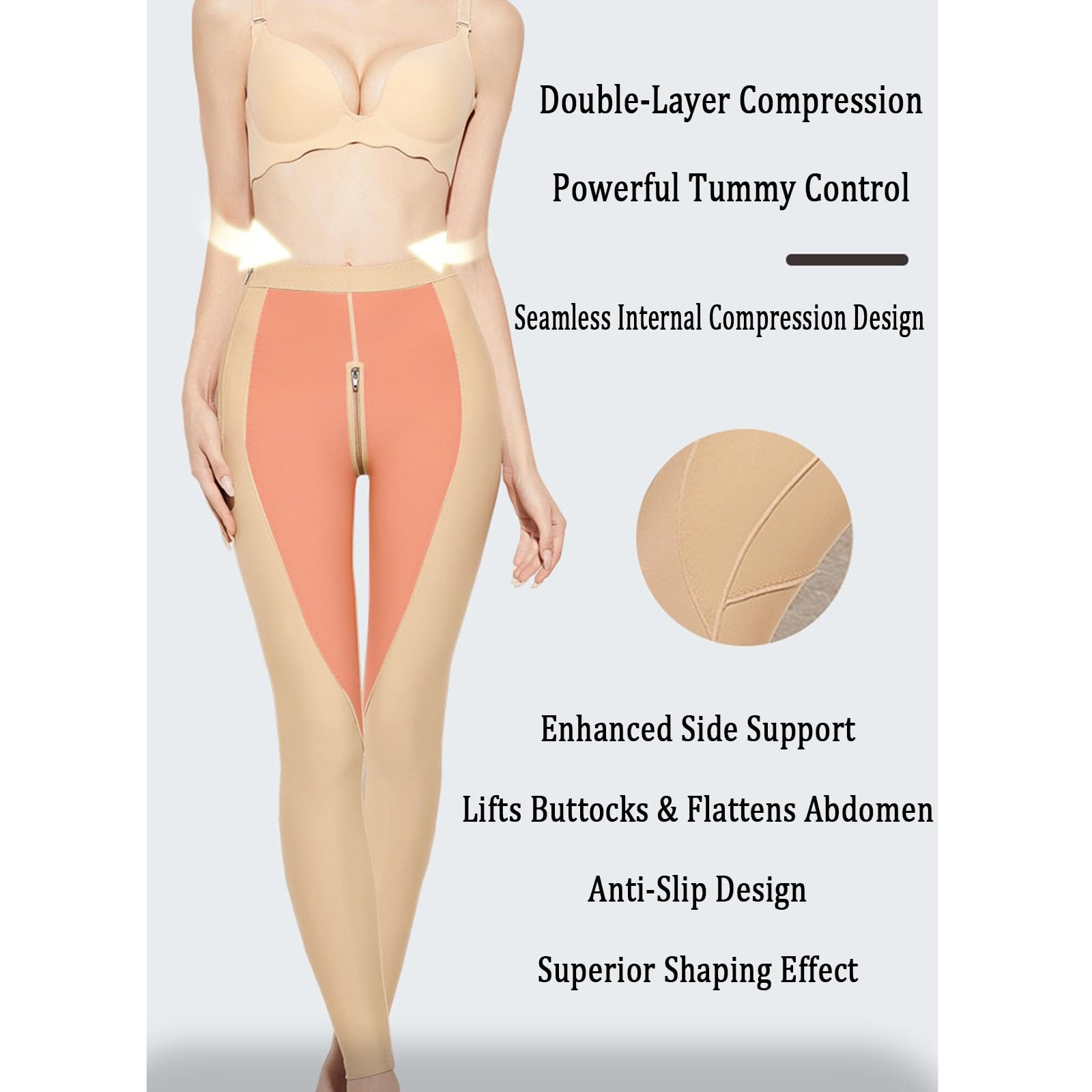 Leggings de Compression Post-opératoire pour Femmes Soutien-gorge Amincissant pour les Cuisses et les Fesses pour le Ventre, les Hanches, les Cuisses, les Fesses et les Genoux