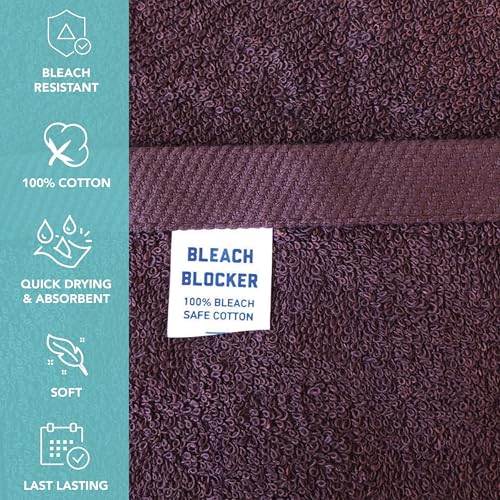 Image of Arkwright Bleach Proof Salon Towels - Pack of 12 - Highly Absorbent, 100% Cotton, Quick Dry Spa Face Towel for Hair Stylist, Barber, Pedicure, and Esthetician, 16 x 27 in, Eggplant