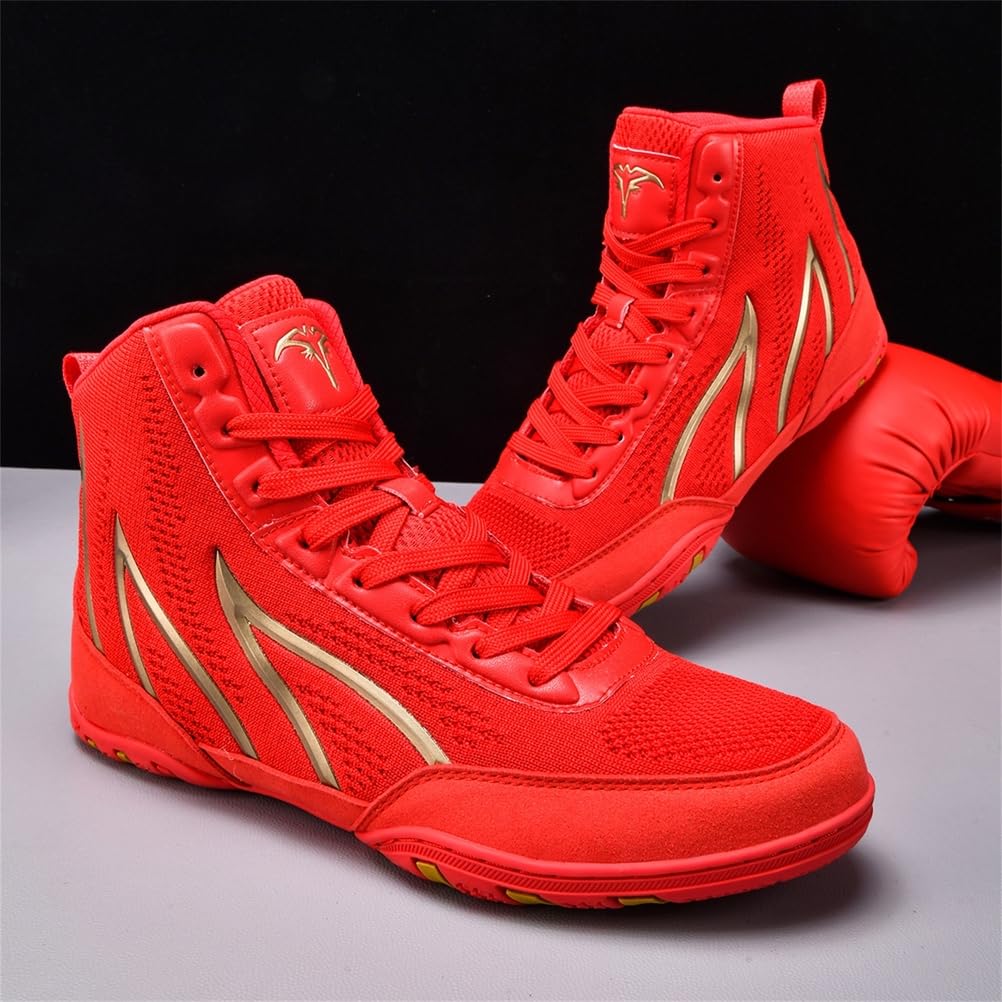 Scarpe da Boxe da Uomo Stivali da Fitness Zero Drop High Top per Powerlifting in Palestra