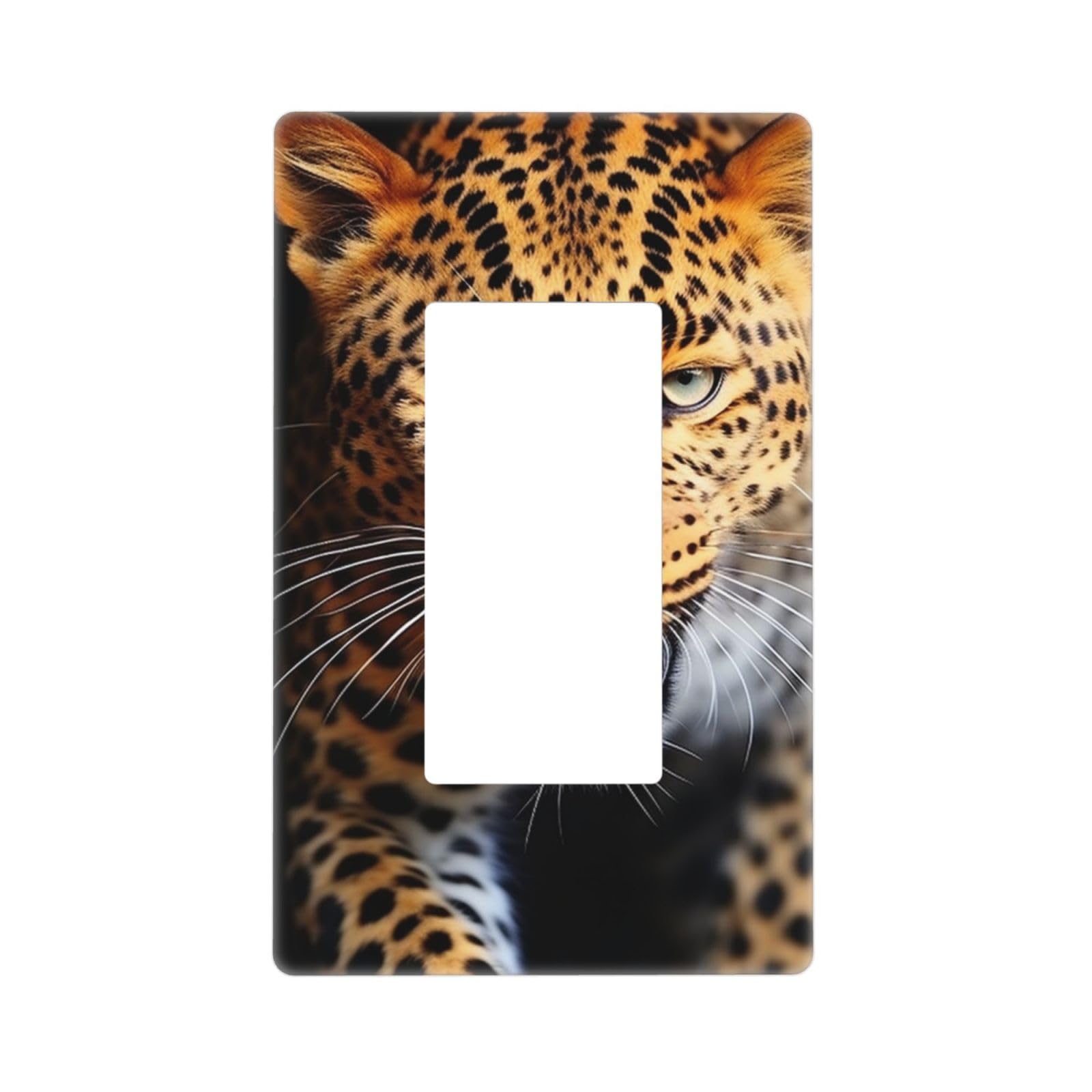 Leopard Wall Plate Cover 1 Gang Light Switch Cover Decorative Single Duplex Wall Plates Standard Size Decorator Blank Electrical Switch Plate Cover for Electrical Outlets