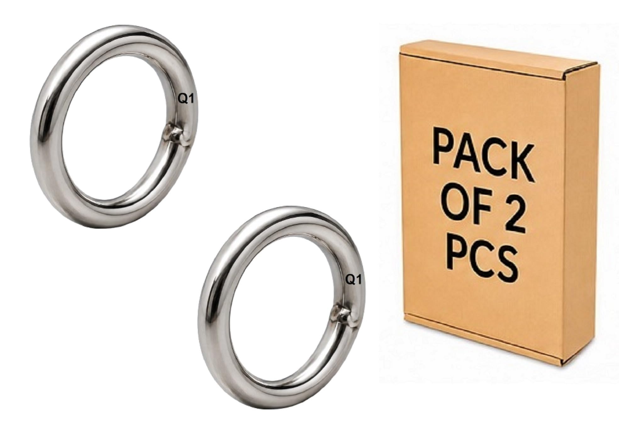 Q1 Beads 2 Pcs. Stainless Steel 900 Kgs Load Capacity (10 mm x 60 mm) Ring Hook Hanger Heavy Duty Multipurpose Hook for Hanging Swing, Patio,Hammock, Jhula etc.(Chrome,Ring Hook)-image-29