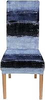 Vista 114 de TOMWISH Fundas para Sillas De Comedor 6, Fundas para sillas de comedor, pintura de arte abstracto, funda extraíble elástica de elastano para silla