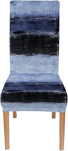 Miniatura 114 de TOMWISH Fundas para Sillas De Comedor 6, Fundas para sillas de comedor, pintura de arte abstracto, funda extraíble elástica de elastano para silla