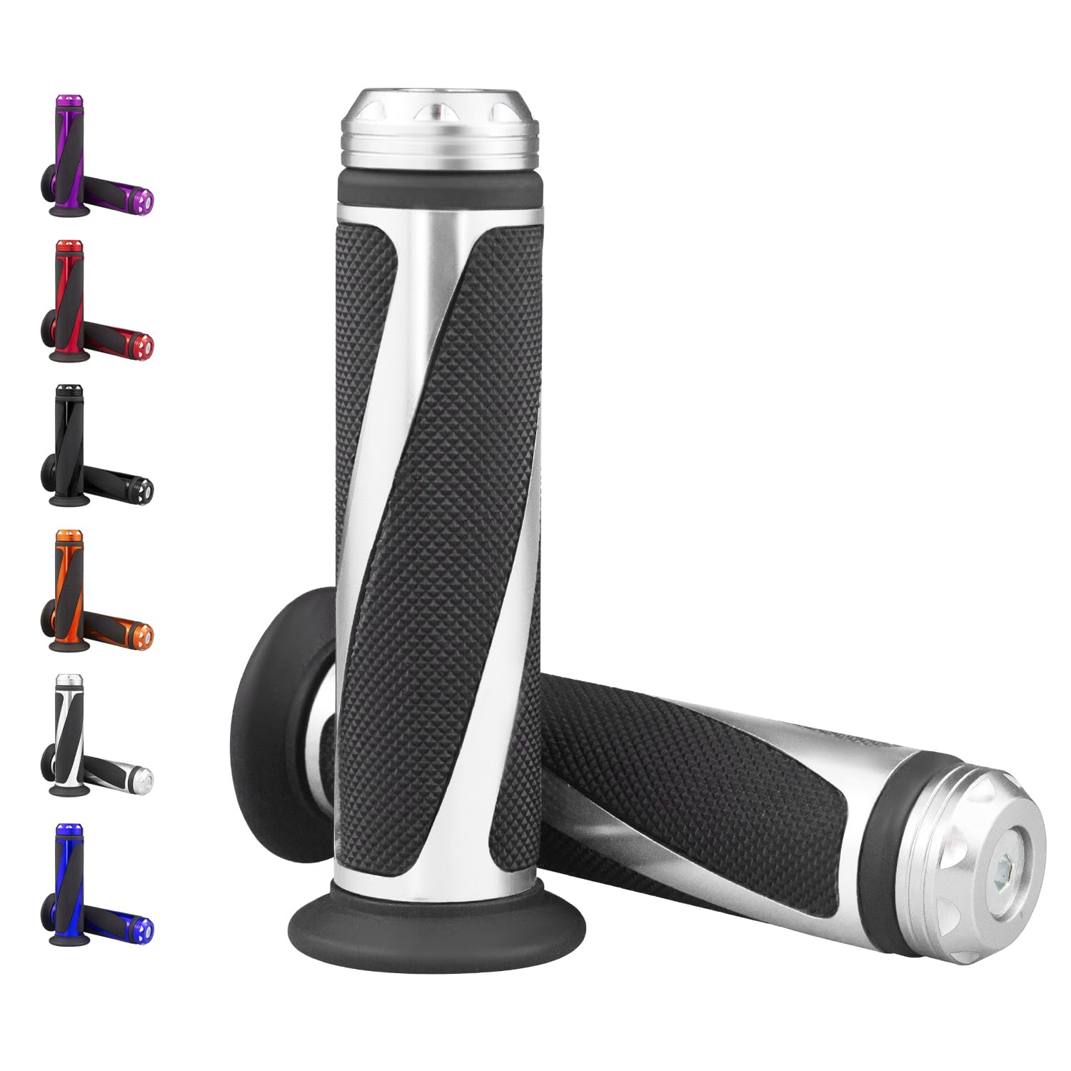 Universal Motorcycle Handlebar Grips Fits for Motorcycles with 7/8" Left Grip and 1" Right