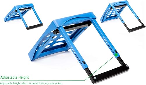 Miniatura 7 de Mind Reader PLOSHELF-BLU - Organizador de estantes, altura ajustable de 11 a 14.25 pulgadas, apilable y resistente, accesorios plegables, ideal para