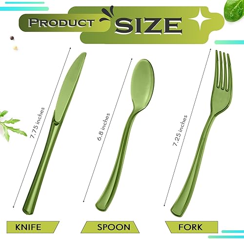 Miniatura 9 de Juego de cubiertos desechables de plástico de 150 piezas, 50 tenedores, 50 cuchillos, 50 cucharas para el hogar, oficina, escuela, fiesta, picnic,