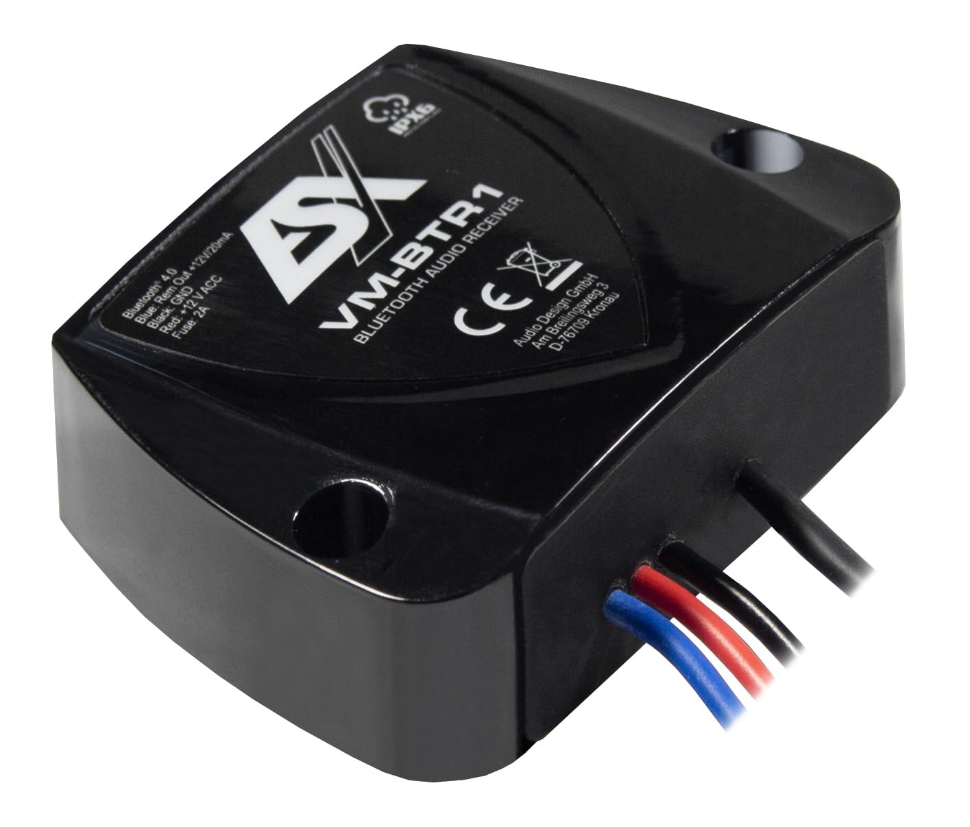 ESX Marine Audio - VM-BTR1 - Marine Bluetooth 4.0 Receiver/Empfänger mit aptX - Schutzklassifizierung IPX6 - passend für Boote/ATV/Motorcycle u.v.m.