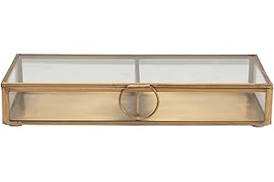 Exquisite Gold Glass Display Case Storage Box