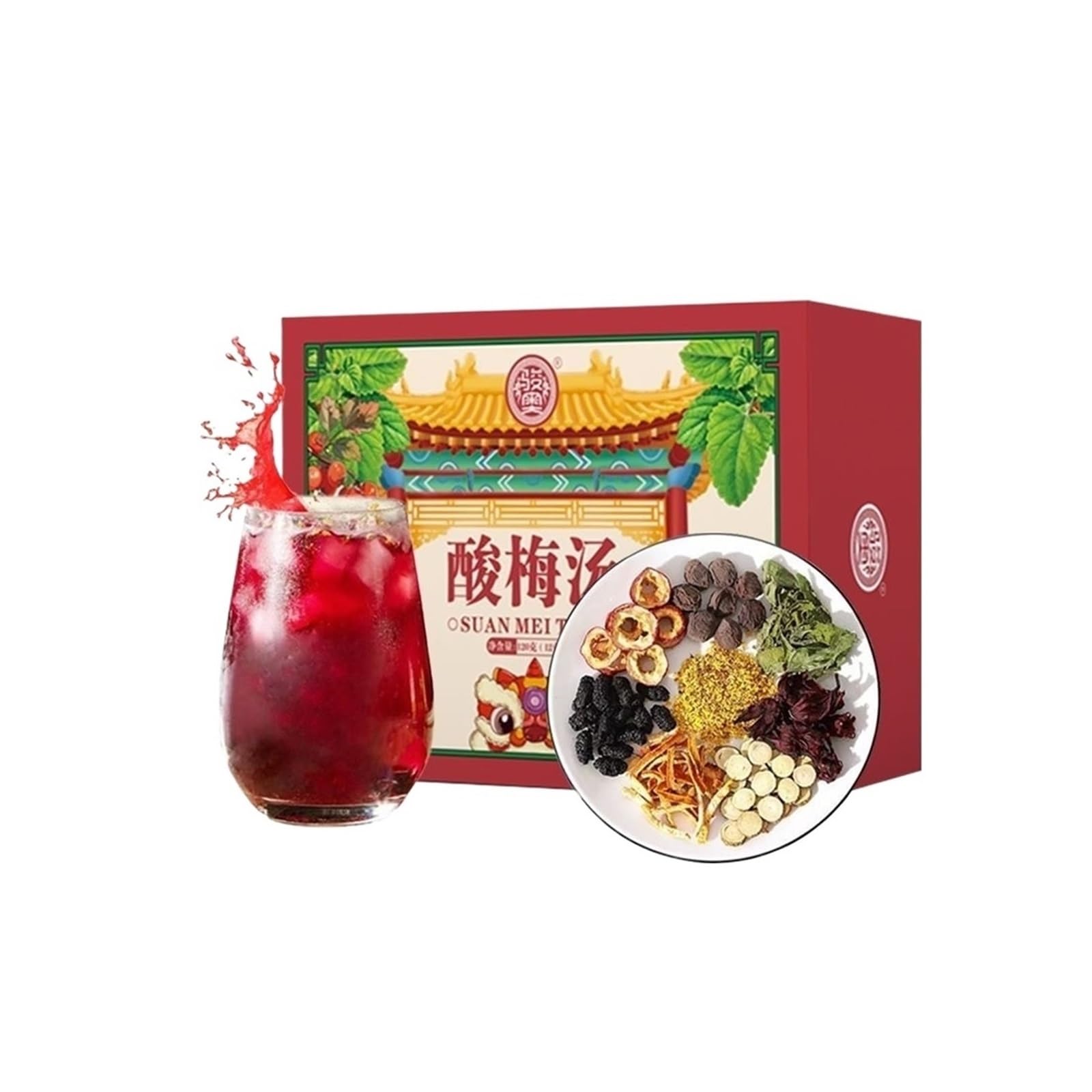 Pakiet składników napoju Sour Plum, mieszanka herbat ziołowych, pakowana pojedynczo, 120 g (12 x 10 opakowań)(3pcs)