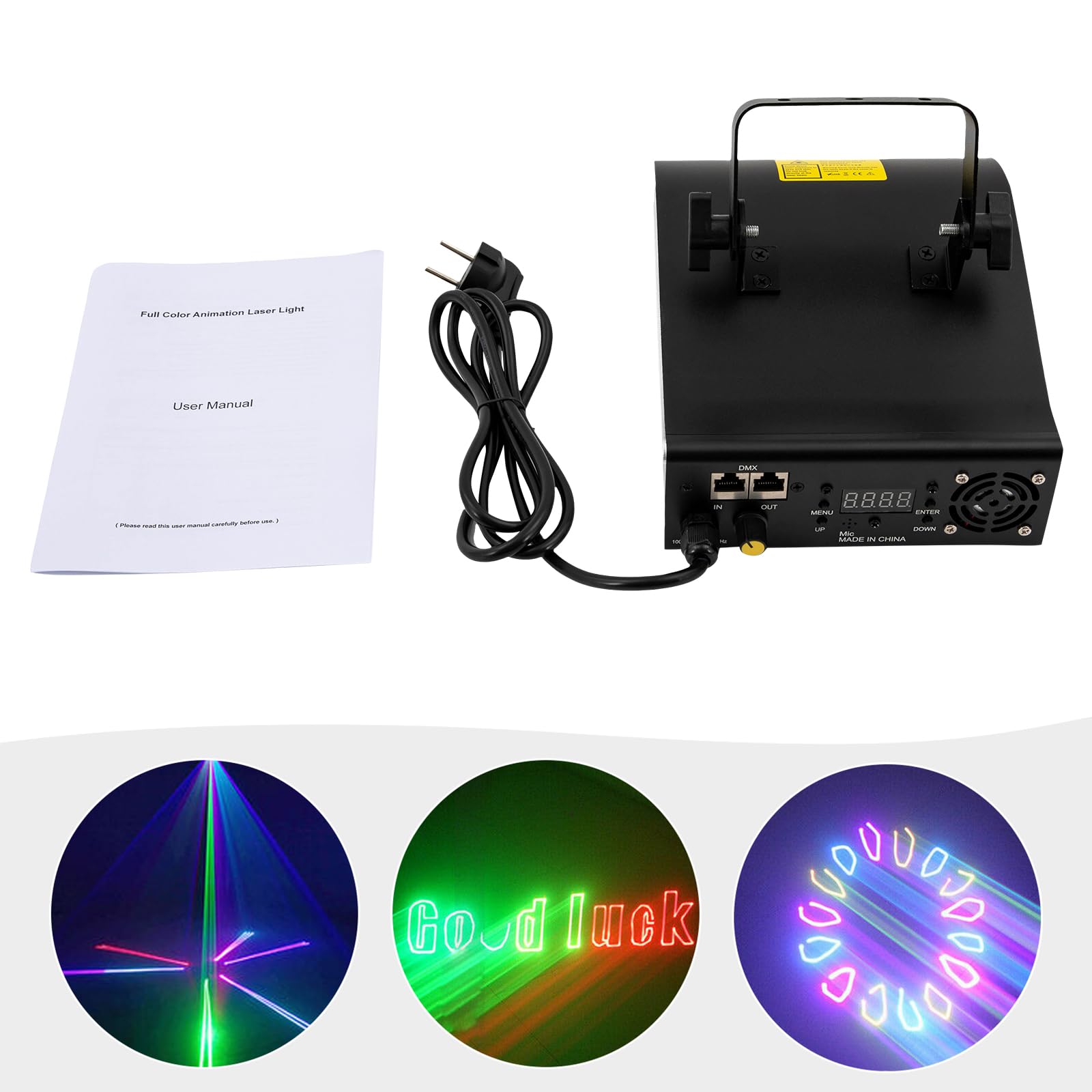 Lampa dyskotekowa DJ 2 W, projektor DJ, sterowany muzyką 3D, RGB, oświetlenie imprezowe, sterowanie DMX512, reflektor efektowy, na imprezę, spotkanie rodzinne, do baru, klubu nocnego, KTV na