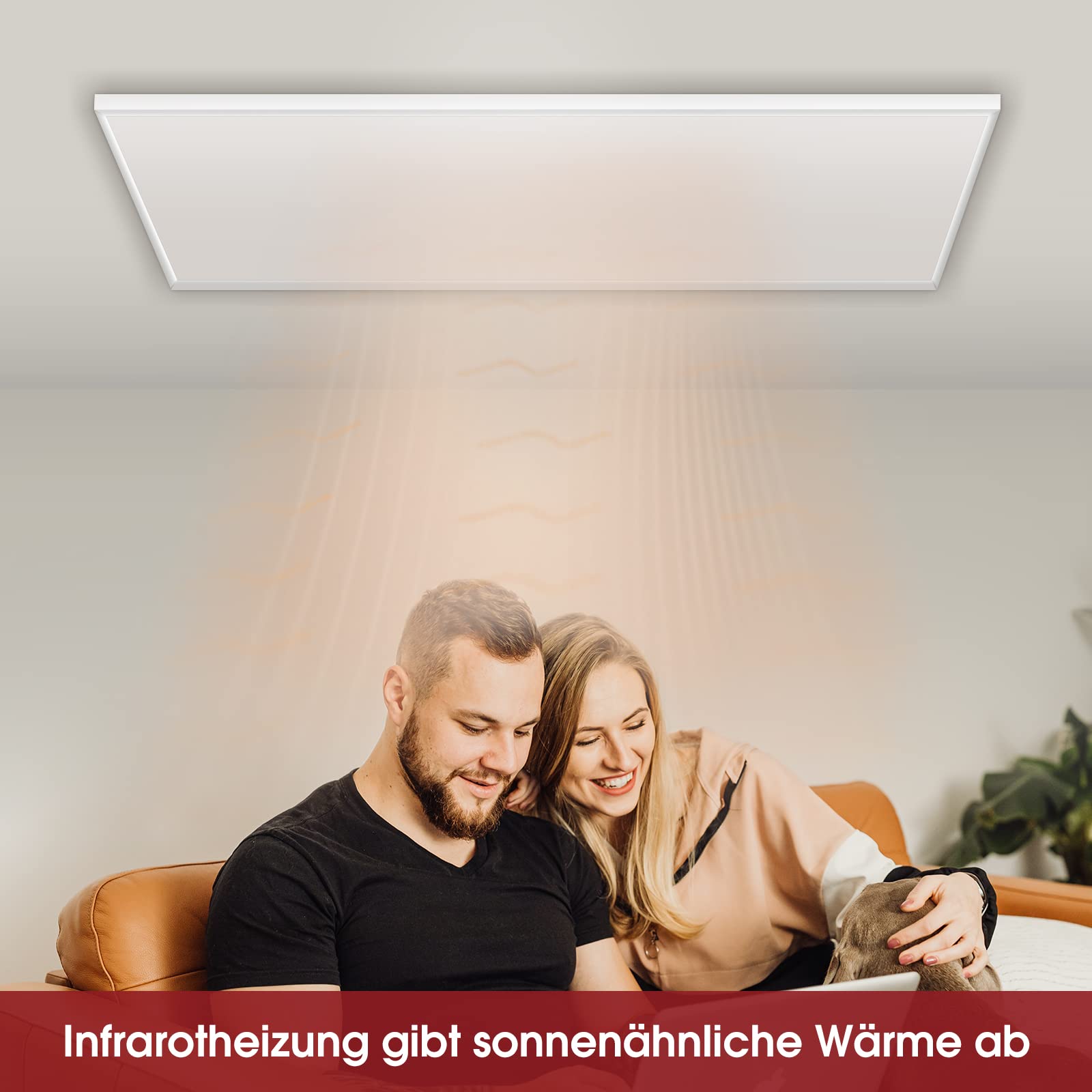 Infrarotheizung Deckenmontage 860W, Infrarotheizung Heizplatte Heizkörper Heizpaneel, Infrarot Deckenheizung mit Überhitzungsschutz, Elektroheizung Energiesparend-1220 * 630mm