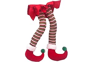 Hooqict Stretched 20" Red Elf Legs for Christmas Tree Decor, Fireplace Decor,...